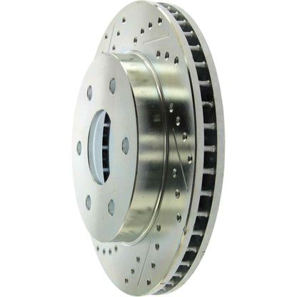 StopTech Select Sport Drilled And Slotted Brake Rotor; Front Right