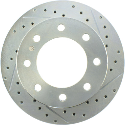 StopTech Select Sport Drilled And Slotted Brake Rotor; Front Left