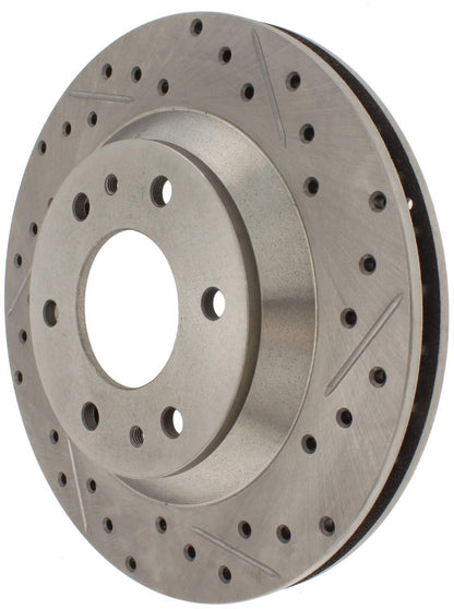 StopTech Select Sport Drilled And Slotted Brake Rotor; Front Left