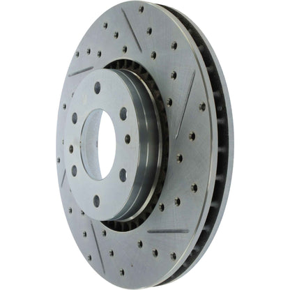 StopTech Select Sport Drilled And Slotted Brake Rotor; Front Left