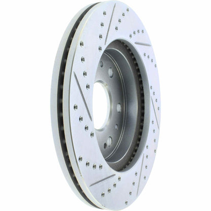 StopTech Select Sport Drilled And Slotted Brake Rotor; Front Left