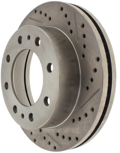 StopTech Select Sport Drilled And Slotted Brake Rotor; Front Left