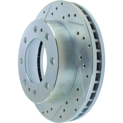 StopTech Select Sport Drilled And Slotted Brake Rotor; Front Right