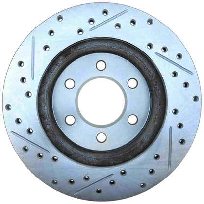 StopTech Select Sport Drilled And Slotted Brake Rotor; Front Left