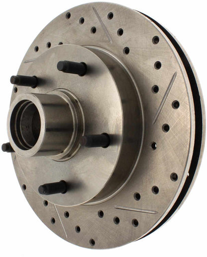 StopTech Select Sport Drilled And Slotted Brake Rotor; Front Left