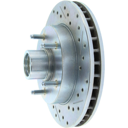 StopTech Select Sport Drilled And Slotted Brake Rotor; Front Right