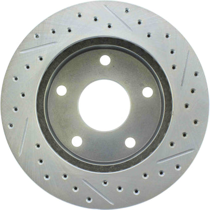 StopTech Select Sport Drilled And Slotted Brake Rotor; Front Left