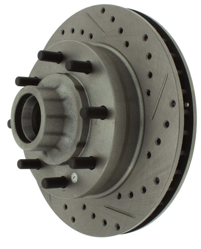 StopTech Select Sport Drilled And Slotted Brake Rotor; Front Left