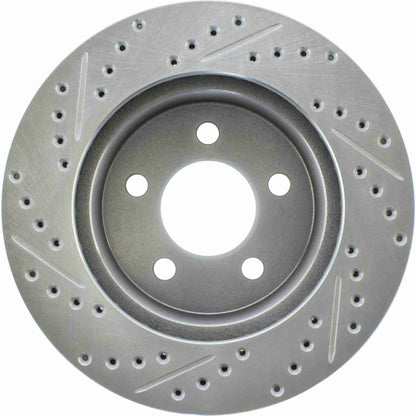 StopTech Select Sport Drilled And Slotted Brake Rotor; Front Left