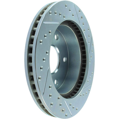 StopTech Select Sport Drilled And Slotted Brake Rotor; Front Right