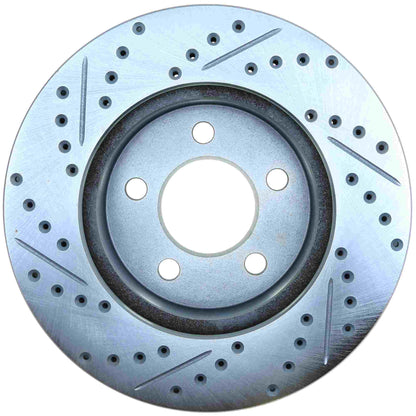 StopTech Select Sport Drilled And Slotted Brake Rotor; Front Left