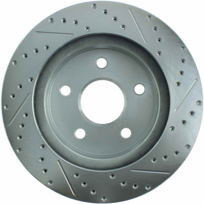 StopTech Select Sport Drilled And Slotted Brake Rotor; Front Right