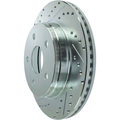 StopTech Select Sport Drilled And Slotted Brake Rotor; Front Right