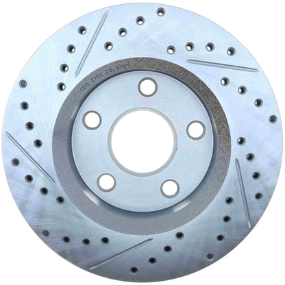 StopTech Select Sport Drilled And Slotted Brake Rotor; Front Left