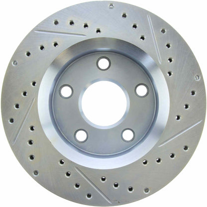 StopTech Select Sport Drilled And Slotted Brake Rotor; Front Right
