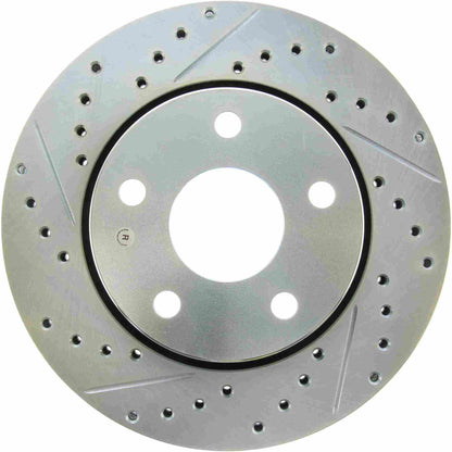StopTech Select Sport Drilled And Slotted Brake Rotor; Front Right