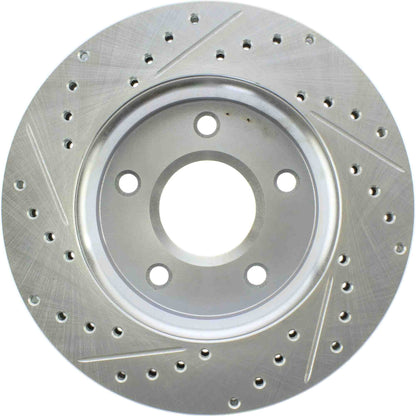 StopTech Select Sport Drilled And Slotted Brake Rotor; Front Left
