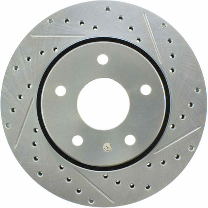 StopTech Select Sport Drilled And Slotted Brake Rotor; Front Left