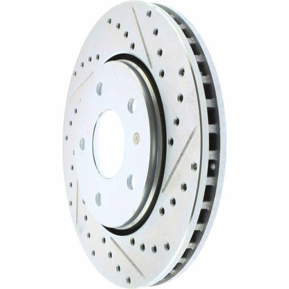 StopTech Select Sport Drilled And Slotted Brake Rotor; Front Left