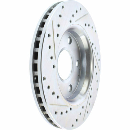 StopTech Select Sport Drilled And Slotted Brake Rotor; Front Left