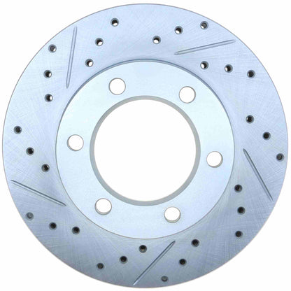 StopTech Select Sport Drilled And Slotted Brake Rotor; Front Right