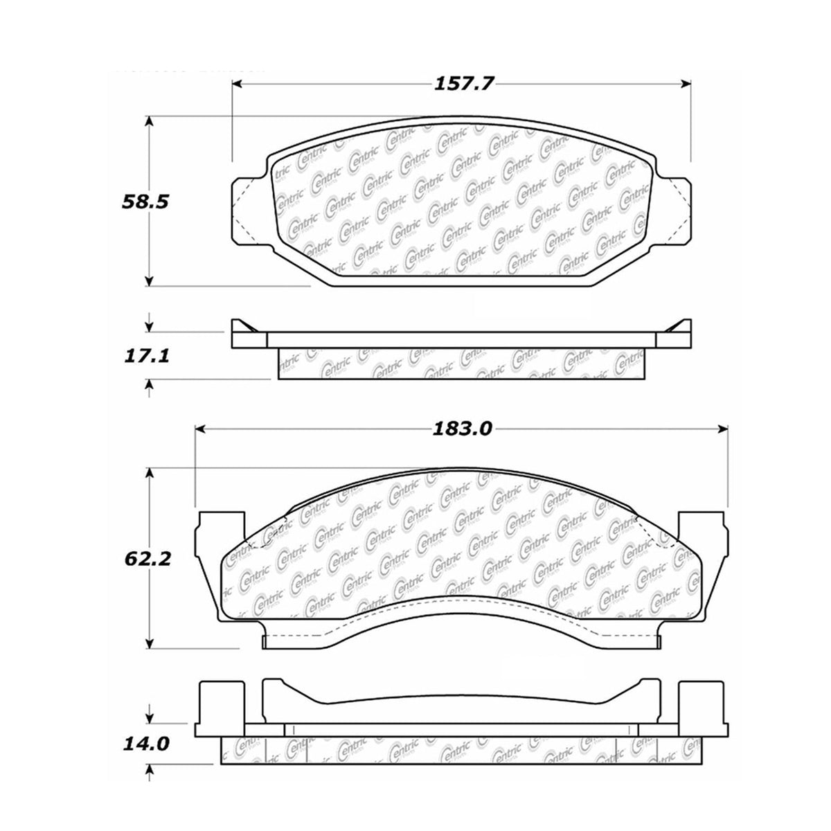 Centric Parts Disc Brake Pad Set Premium Ceramic with High Performance Shims 300.00500
