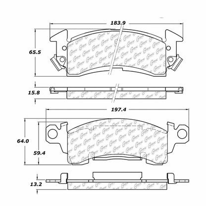 Stoptech Centric 90-96 Chevrolet Caprice / 81-91 GMC Jimmy Front Centric Premium Brake Pads 300.00520