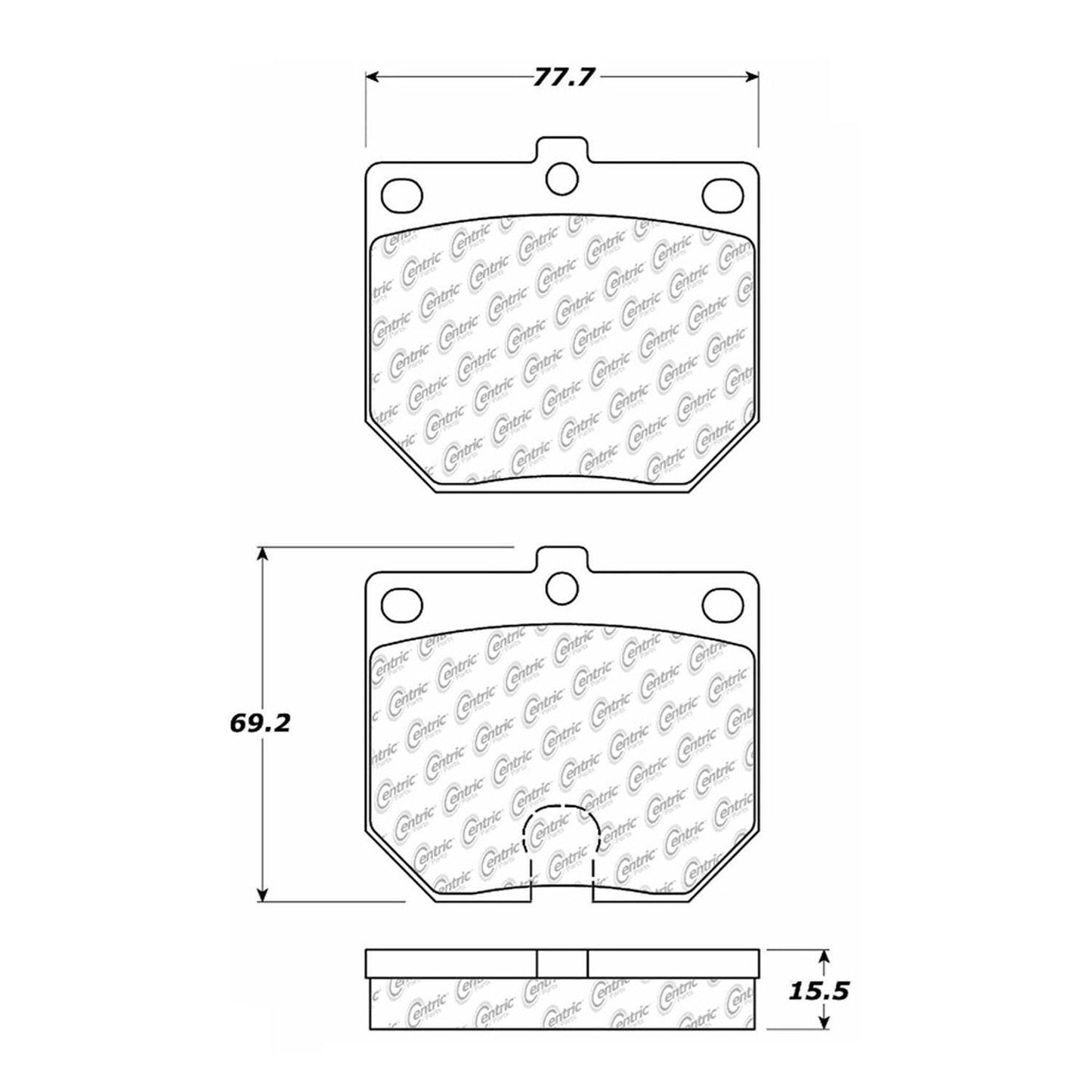 Centric Parts Premium Semi-Metallic Brake Pads with Shims and Hardware 300.01140