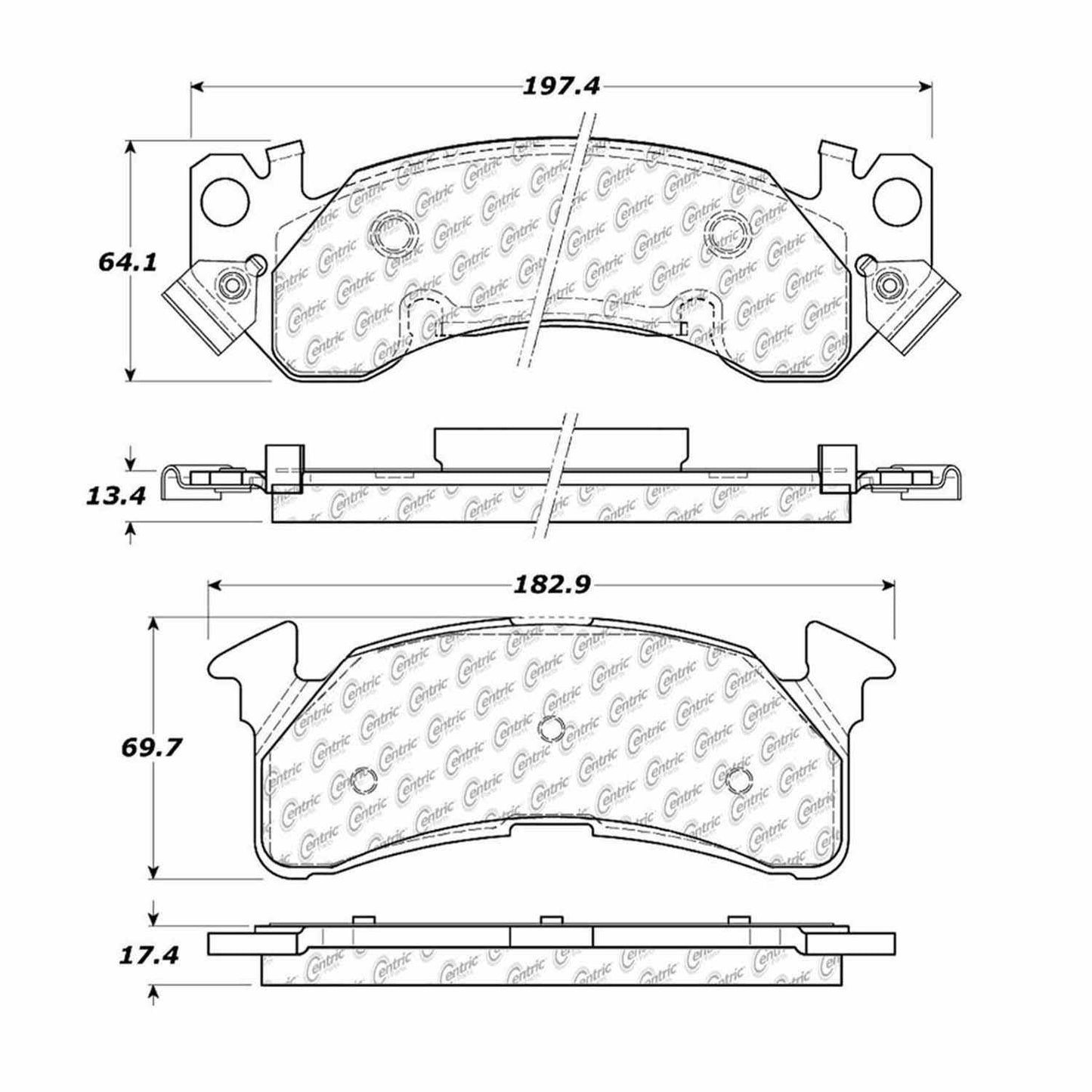 Centric Parts Disc Brake Pad Set Premium Semi-Metallic with Shims and Hardware for 1986-1995 Chevrolet C20 Suburban Models 300.01530