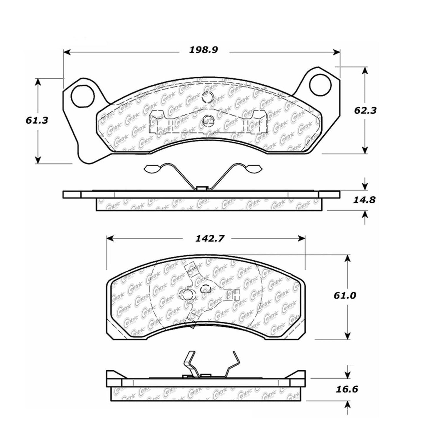 Stoptech Centric Centric Premium Brake Pads 300.02000