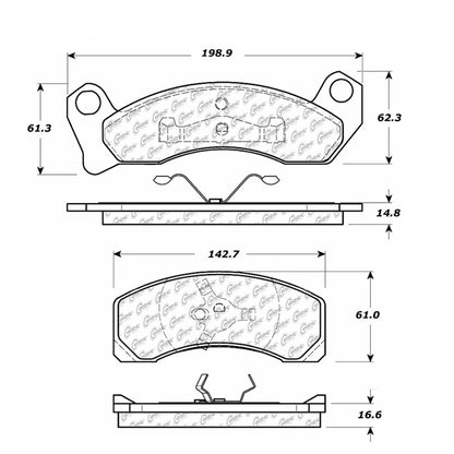 Stoptech Centric Centric Premium Brake Pads 300.02000