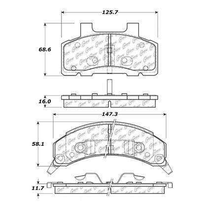 Centric Parts Disc Brake Pad Set with High Performance Shims 300.02150