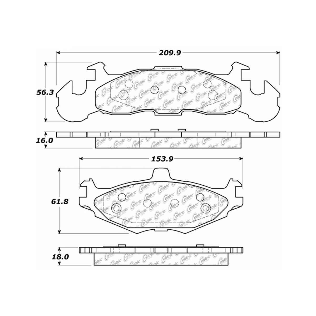 Stoptech Centric Centric Premium Brake Pads 300.02190