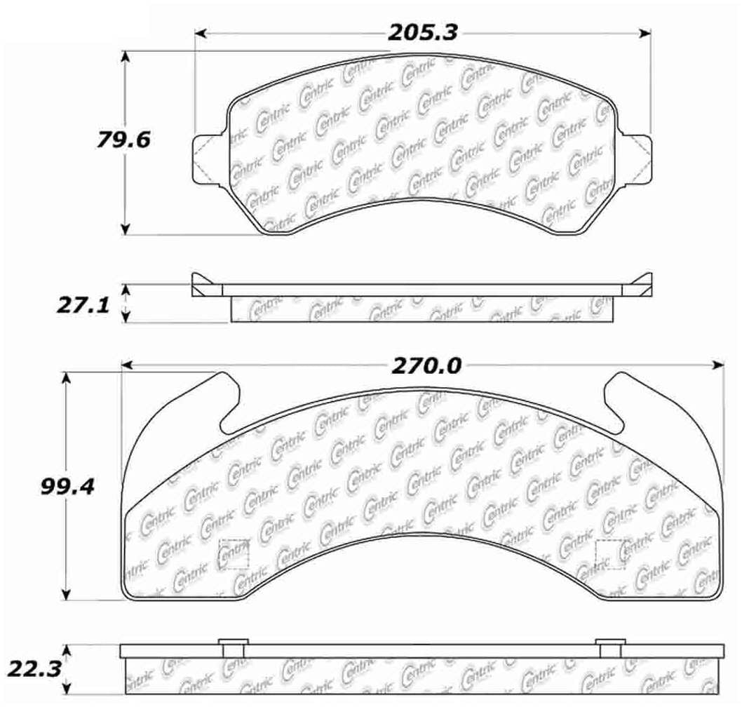 Stoptech Centric Premium Semi-Metallic Brake Pads w/Shims - Front/Rear 300.02250