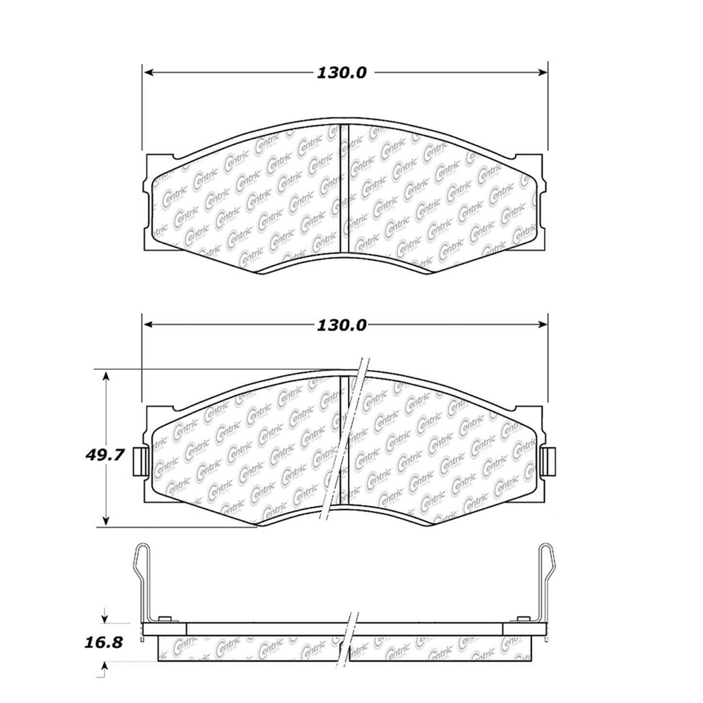 Centric Parts Disc Brake Pad Set Premium Ceramic with High Performance Shims 300.02660