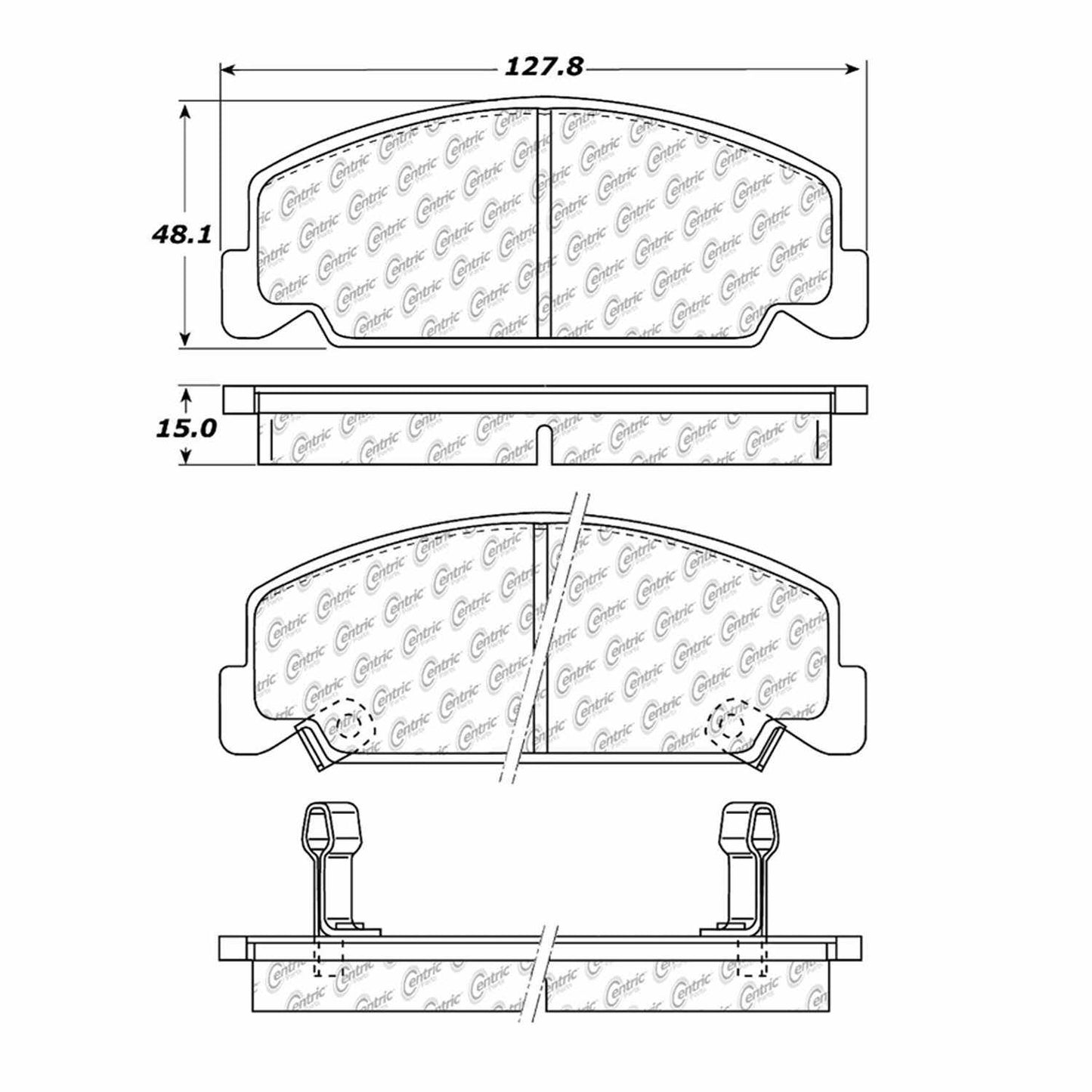 Centric Parts Disc Brake Pad Set Premium Semi-Metallic with Shims for 1984-2000 Honda Accord/Civic