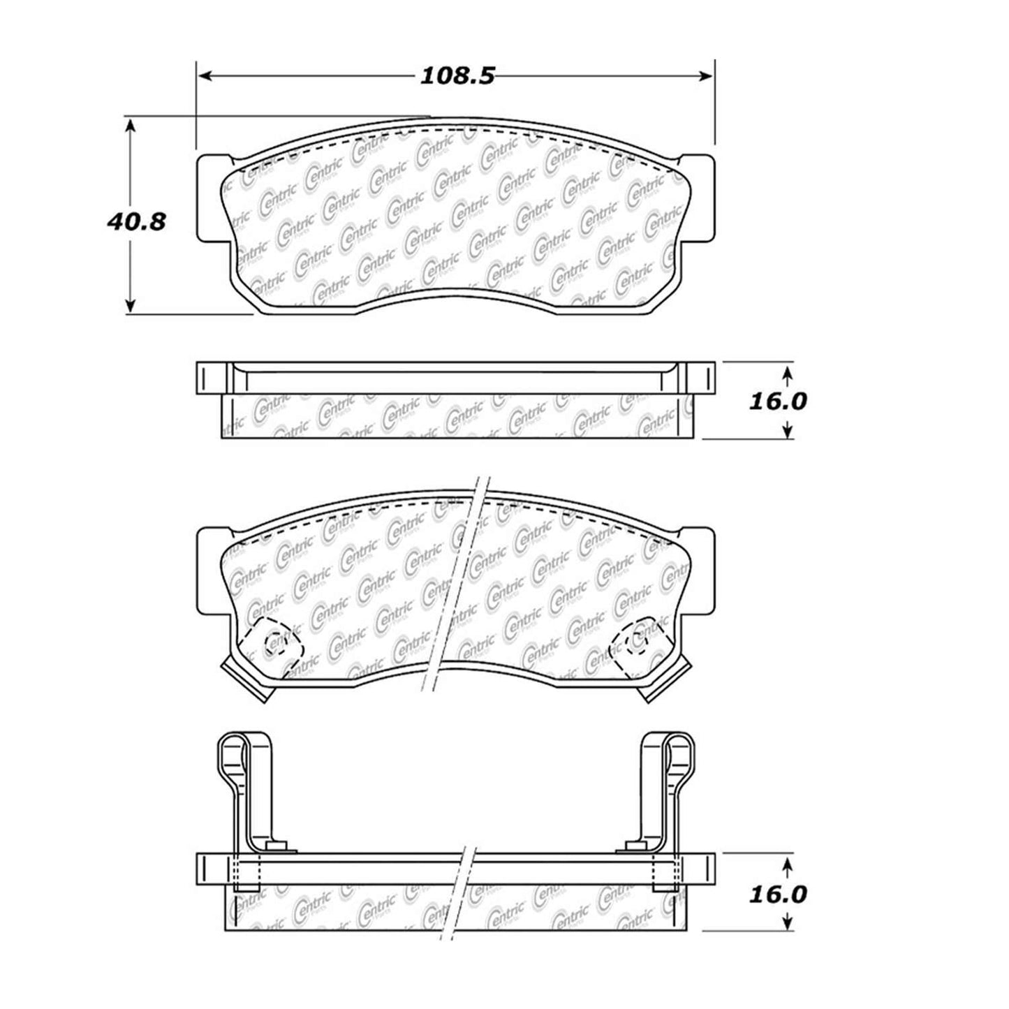 Centric Parts Premium Semi-Metallic Brake Pads with Shims for 1983-1992 Nissan Pulsar Sentra Hikari 300.02750