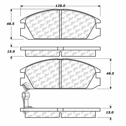 Centric Parts Disc Brake Pad Set Premium Semi-Metallic with Shims and Hardware for 1986-1989 Acura Integra, 1986-1989 Honda Accord, 1985-1987 Prelude 300.03340