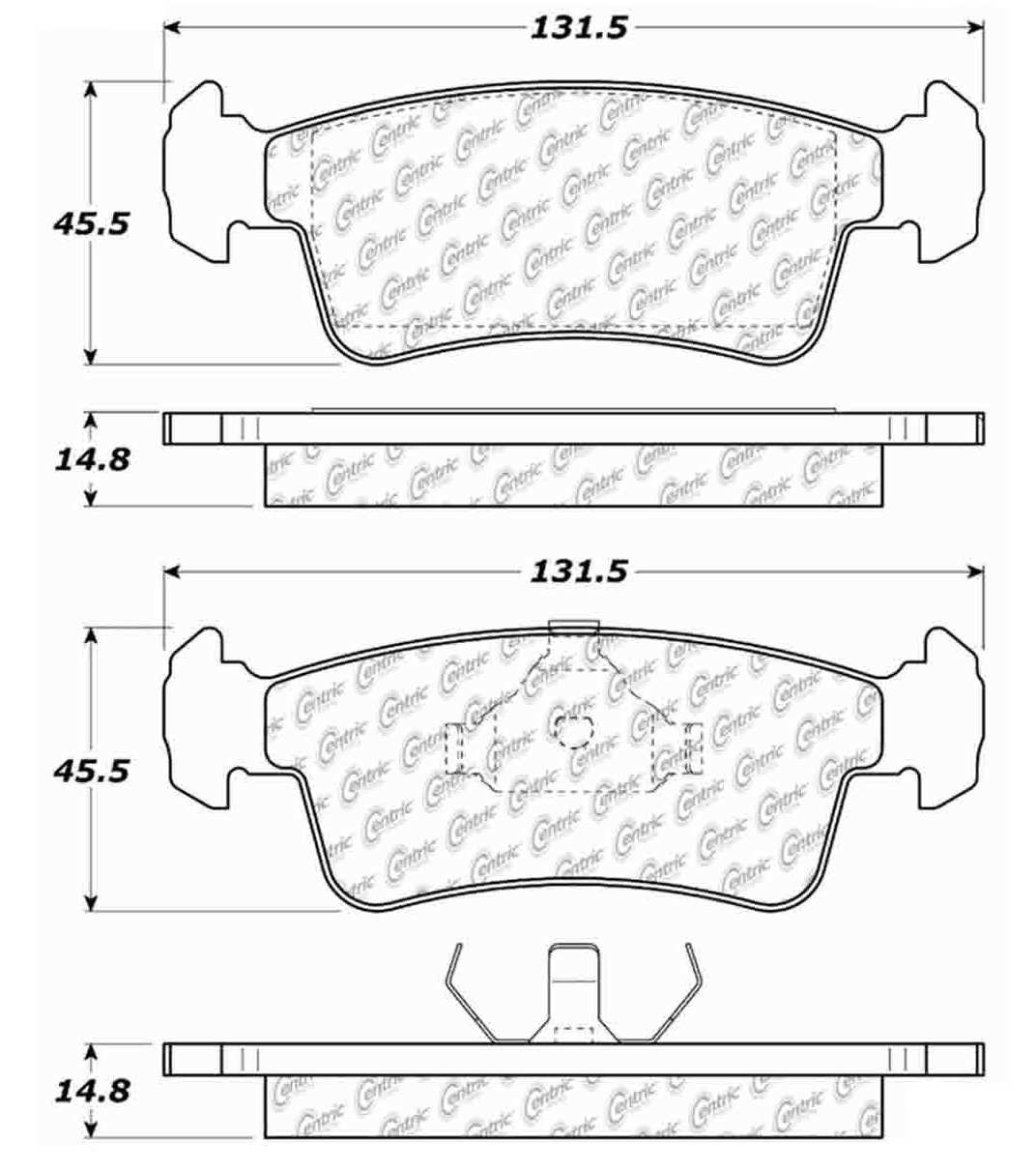 Centric Parts Premium Semi-Metallic Brake Pads with Shims and Hardware 300.03590