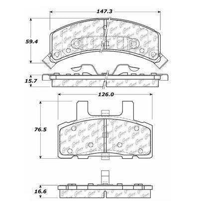 Stoptech Centric 90-93 Cadillac Deville / 99-01 Escalade Front Centric Premium Brake Pads 300.03690