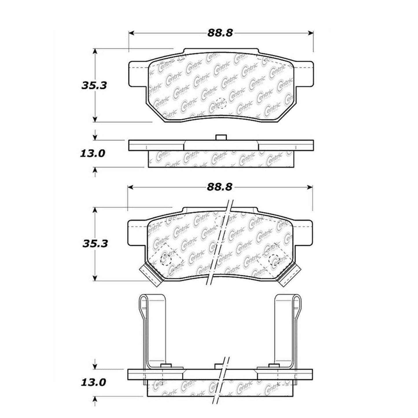 Stoptech Centric Centric Premium Brake Pads 300.03740