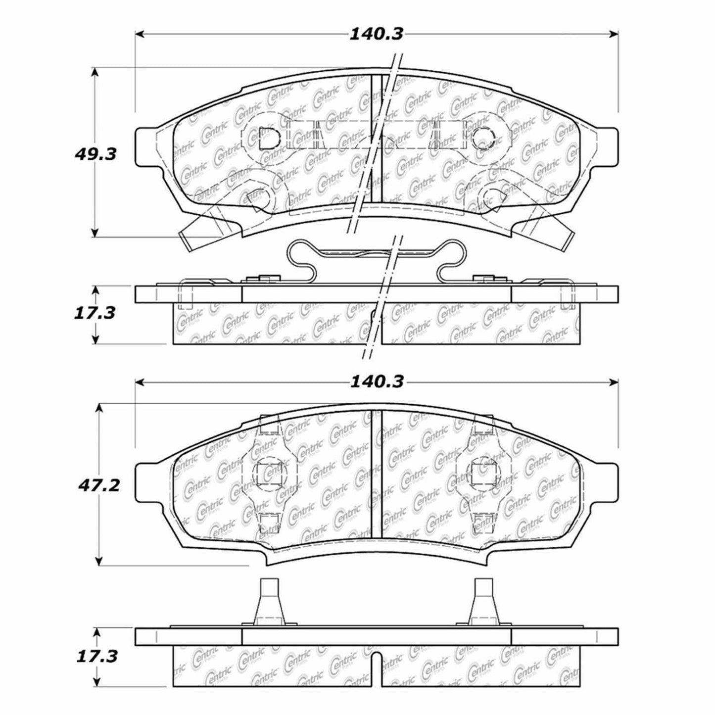 Stoptech Centric Centric Premium Brake Pads 300.03760