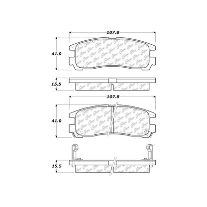 Centric Parts Disc Brake Pad Set Premium Semi-Metallic with Shims for Chrysler Sebring 2005-1995, Dodge Avenger 2000-1995 300.03830