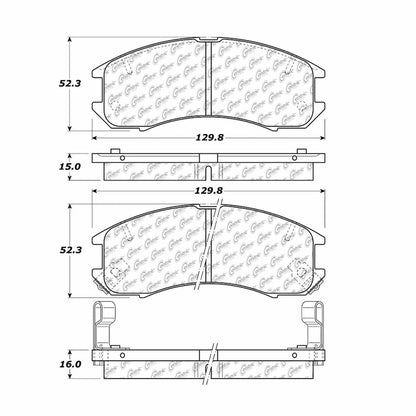 Centric Parts Premium Semi-Metallic Brake Pads with Shims and Hardware 300.03990