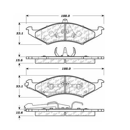 Centric Parts Disc Brake Pad Set Premium Semi-Metallic with Shims and Hardware for 1993-1986 Ford Taurus Mercury Sable 300.04210