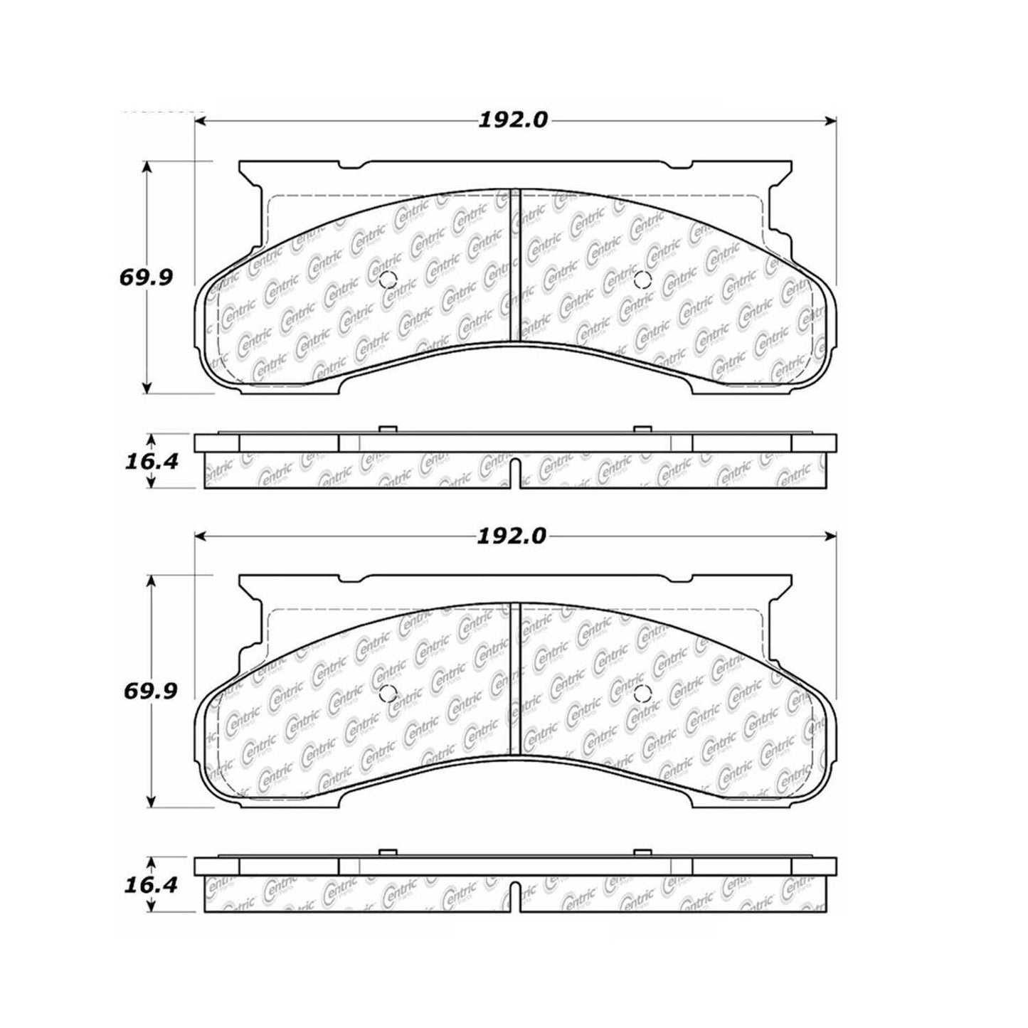 Centric Parts Disc Brake Pad Set Premium Semi-Metallic with Shims for Ford E-250 Econoline 1991-1986