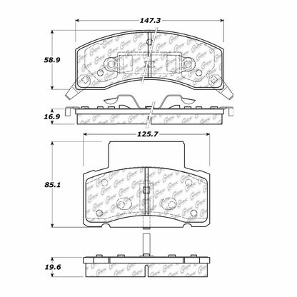 Centric Parts Disc Brake Pad Set Premium Semi-Metallic with Shims and Hardware 300.04590