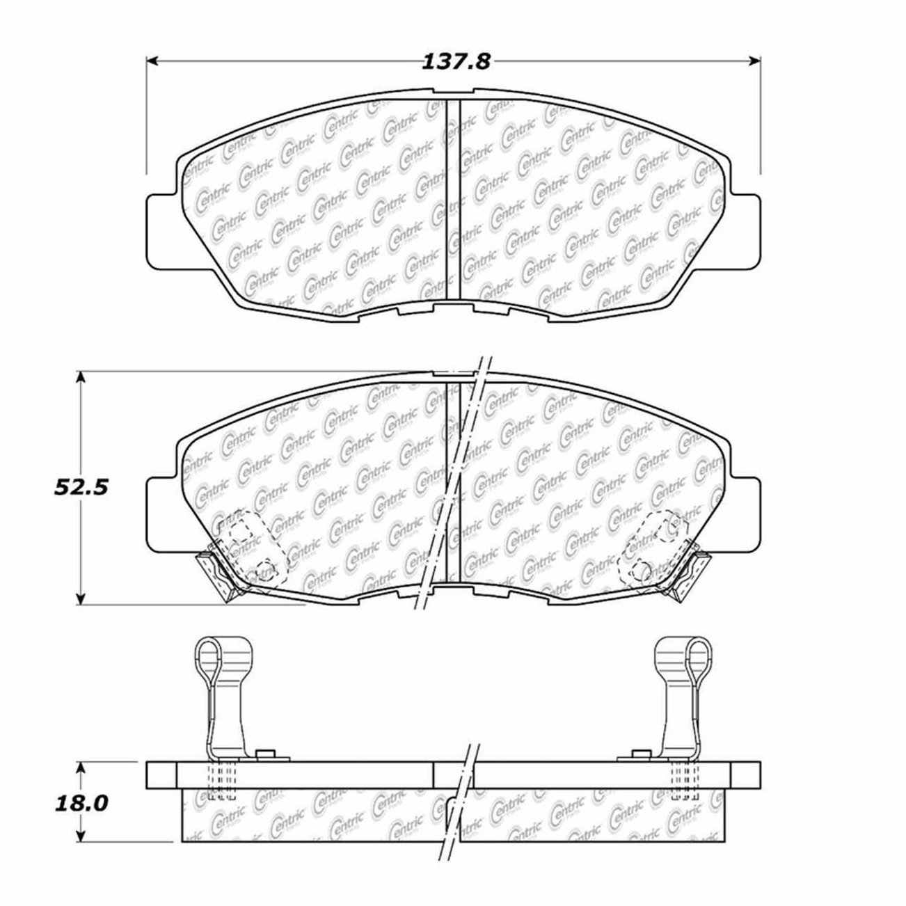 Stoptech Centric Centric Premium Brake Pads 300.04650