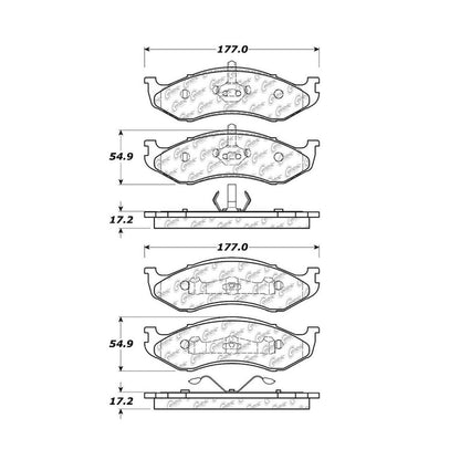 Centric Parts Premium Semi-Metallic Brake Pads with Shims and Hardware 300.04770