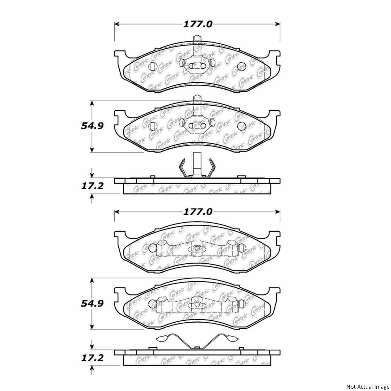 Centric Parts Disc Brake Pad Set for compatible brake systems 300.04770